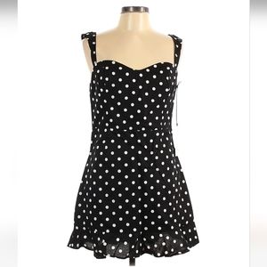 Privacy Please Black and White Polka Dot Mini Dress